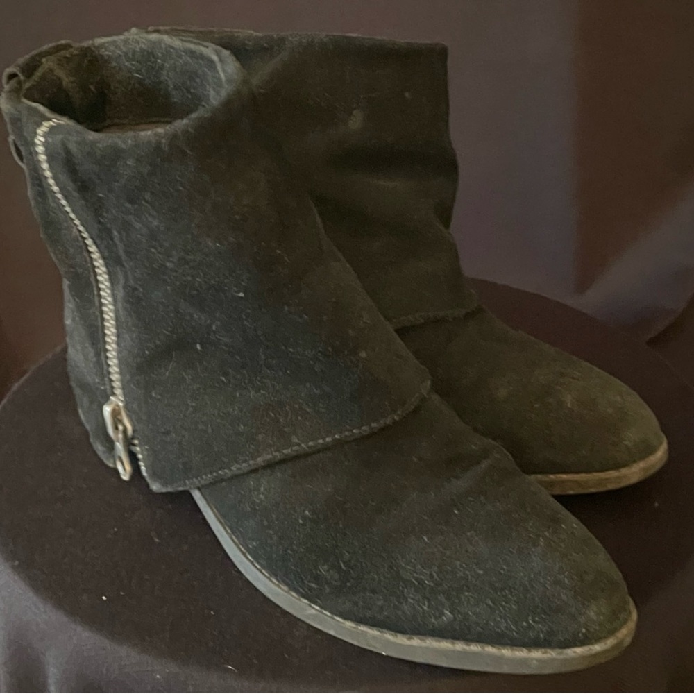 Black suede boots